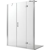 Duschtür Duschkabine schwenkbar h 190 Klarglas mit anti-kalk mod. Flip Anta + Fisso 110 cm