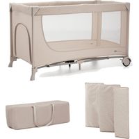 Cuna de viaje funcional Kinderkraft Joy 2, color beige.