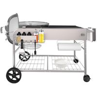 Table de barbecue en acier inoxydable pour Weber Original Kettle, Premium, Master Touch, Jumbo Joe, barbecue au charbon de bois Performer avec support de couvercle
