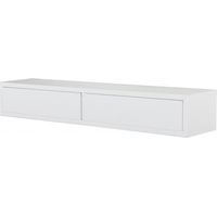 Étagère murale avec tiroir – Bois blanc – Longueur 88,2 cm – Hauteur 13,4 cm – Profondeur 20 cm – Montage mural sécurisé – Domino