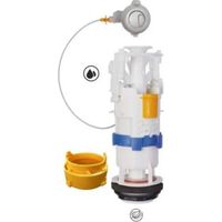 Mécanisme double débit 3,6L universel, commande à cable