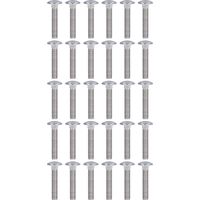 Lot de 30 vis à tête ronde collet carré M10x50 en inox A2-70 pour machines