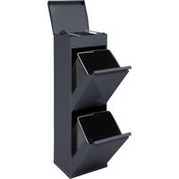 Arregui – Poubelle de tri sélectif 2 seaux 34L – Acier résistant à la corrosion – Système d’ouverture basculant – Plateau supérieur multifonction – CR224B