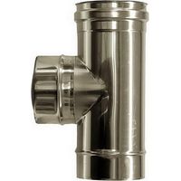 Conector en T de 90° para conducto de humos DN 80 tubo de acero inoxidable 316