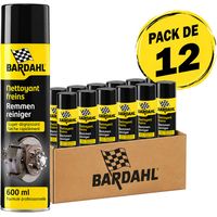 Bardahl – Pack de 12 nettoyants freins 600ml – Super dégraissant diélectrique jusqu'à 60 000 volts – Buse orientable 360° – Séchage rapide sans traces