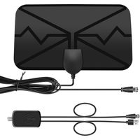Antenne TV HD, 3 mètres, antenne intérieure pour TV, antenne TV numérique avec amplificateur de signal, amplificateur de signal d'antenne pour tous les téléviseurs conventionnels et HD, compatible 4K