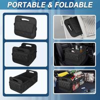 Car Trunk Organizer for SUV, Car Organizers and Storage with 6 Pocket, Car Accessories for Women/Men 50LWaterproof Polyester Trunk Organizer, Black