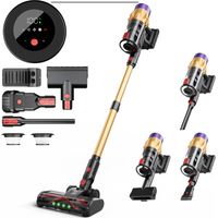 Aspiradora de mano inalámbrica VUSZR, 550 W/35 kPa/40 min, con pantalla LED, filtración ciclónica de 5 etapas, ideal para alfombras, suelos duros y pelo de mascotas, ligera y potente.