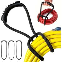 3 Pack Extension Cable Organizer and Hanging Hooks (80cm), Cable Ties with Handle, Heavy Duty Storage Straps and for Organizing Water Pipe in Garages and Workshops