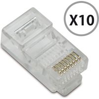 Fiche (lot de 10) RJ45 mâle à sertir contacts dorés