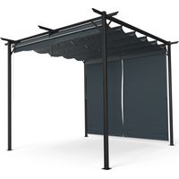 Blumfeldt Pantheon Robust - Pergola, 3x3m, in acciaio verniciato a polvere, resistente agli agenti atmosferici, imposte laterali