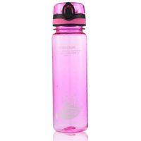 Gobelet portable grande capacité transparent givré, style spatial, grande tasse à eau pour le sport en extérieur, bouilloire rose transparente 600 ml (WZ2023)