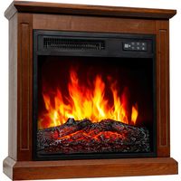 HOMAVO18'' Elektrokamin mit Heizung - 900/1800W - 3D Flammenfarben - Timer - inklusive Schrank