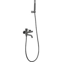 IMEX - Kit Bain-Douche Genova Mitigeur Eau Chaude et Froide Pommeau Rond Robinetterie de Salle de Bain Série Genova Couleur Black Gun Metal