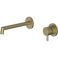 TEOREMA RUBINETTERIA Parte Esterna Miscelatore Monocomando Lavabo Da Parete Esterno Forty 5 Soft Brass