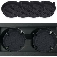 Posavasos universales de silicona para portavasos, con caja, antideslizantes, accesorios para el interior del coche, juego de 4, negros.