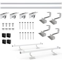 Nuasol – Kit de montage photovoltaïque pour toit de tuile – Crochets en acier inoxydable – Profilé en aluminium 1230mm – Charge neige max 140kg