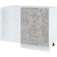 Meuble d'angle pour îlot de cuisine Bellissi Beton Naturel 1 porte L 105 cm - Porte avec poignée apparente Grey