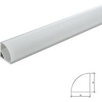 Greenice – Profilé aluminium pour bande LED – Diffuseur laiteux 2M – Installation coins – Pour espaces confinés et éclairage décoratif