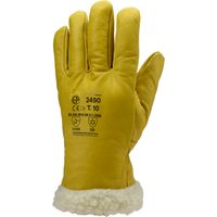Lote de 6 - Guantes EUROWINTER ISLANDE - Cuero de vaca plena flor amarillo - Forro sintético de poliamida Talla 9