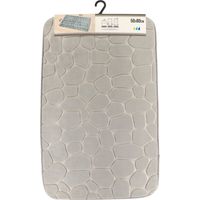 Tapis de salle de bain Gris clair en Microfibre à mémoire de forme 50 x 80 cm - TENDANCE