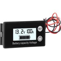 JX-6133 Voltmètre CC LCD étanche, testeur de capacité de batterie, moniteur de tension CC 8-100 V, blanc