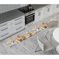 Tappeto Pasqua Passatoia Cucina Antiscivolo Sottolavello Disegno Basket Easter, misura50x600coloreBasket Easter