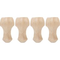 4pieds sculptés à la main en bois massif pour meuble, table basse, meuble TV, canapé, 12x6cm