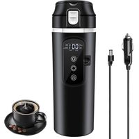 DC 12V/24V auto reizen elektrische waterkoker, 500ml auto verwarming mok met anti-morsen deksel, lekvrij, 304 roestvrij stalen voering draagbare koffie theekop tot 100 ℃ variabele temperatuurcontrole