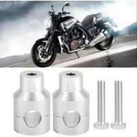 Rehausseurs de Guidon de Moto, Rehausseur de Guidon, Rehausseur de en Alliage d'aluminium de 22 Mm, Paire de Rehausseurs de de Levage pour Modification de Moto (Argent électrolytique)