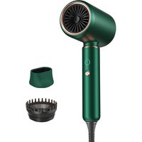 Sèche-cheveux de voyage Sèche-cheveux ionique 2200 W Sèche-cheveux avec diffuseur Sèche-cheveux et accessoires, sèche-cheveux de voyage, 4 réglages de température, vert
