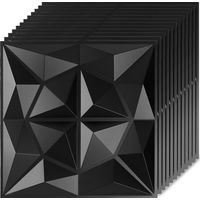 TolleTour 3D PVC Wandpaneele 3030cm Schwarz Diamant Optik Wandverkleidung Zuschneidbar Innen