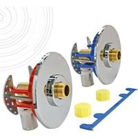 Sortie de cloison FIXOPLAC lavabo/évier – Raccord coudé PER à sertir Ø12 – Mâle 3/8" (12/17) – Conforme RT2020/2012 – Fixoconnect