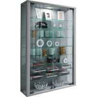 Vetrina in vetro VCM sospesa Vetrina vetrina con vetro di sicurezza ESG Dimensioni: A. 91 x L. 59 x T. 18 cm Vetrina appesa vetro Moderno e salvaspazio Vetrina in vetro - Vitrosa Mini (argento)