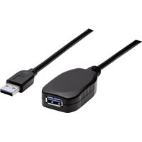 Manhattan USB-Kabel USB 3.2 Gen1 USB-A Stecker, USB-A Buchse 5.00 m Schwarz 150712