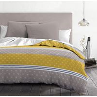 Parure de couette microfibre gris 240 x 260 cm - OPHRYS