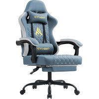 Symino Chaise de Gamer Ergonomique, Chaise Gaming avec Soutien Lombaire Repose-Pieds, Fauteuil de Bureau réglable et pivotant capacité de Charge 150 kg, Cuir PU