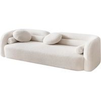 Sofa Chenilla Beige Omaha 240X85X73 Cm