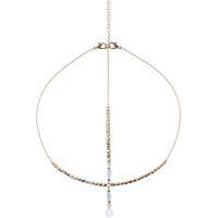 Accessoire de cheveux rétro bohème avec pendentif en cristal et diamant