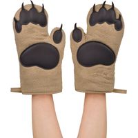 Gants de cuisine Bear Hands, en coton et silicone résistant à la chaleur, accessoires de cuisine amusants et fonctionnels, cadeau idéal pour les cuisiniers, les pâtissiers et les amoureux des animaux.