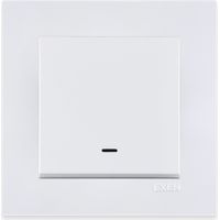 Interrupteur simple avec témoin lumineux blanc – 201/01E EXEN – ensemble complet (mécanisme + plaque inclus)