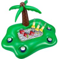Vassoio per bevande in acqua gonfiabile con ghiaccio, decorazione per feste, palma in PVC, 90x50 cm