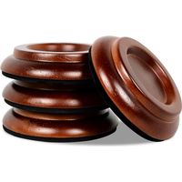 Roulettes pour piano, lot de 4 roulettes en bois pour pianos droits, patins de protection, pieds de meubles, patins pour pieds de piano, marron