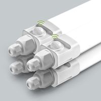 4 Stück , LED Feuchtraumleuchte 115cm mit Bewegungsmelder 36W 3600LM 4000K Deckenleuchte Sensor Röhre,Linkable Kellerleuchte,Wasserfest IP65 LED Wannenleuchte für Garage Balkon Keller Flur Treppe