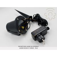 Proiettore laser da esterno colore verde e rosso con staffa con picchetto