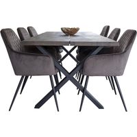Tony Essgruppe , 1 Esstisch und 6 Stühle mushroom und Eiche.