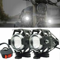 Faros adicionales para motocicleta, faros delanteros U5 antiniebla, proyector LED de 125 W y 3000 lm, con interruptor para motocicleta, quad y scooter.