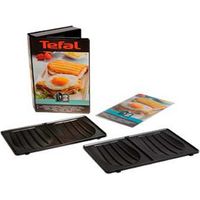 SEB – Plaques croque monsieur par 2 – Compatible TEFAL – Rangement facile – Coffret avec livre de recettes – Pour gaufrier et croque monsieur