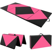 Faltbare gymnastikmatte 240x120x5 cm schwarzpink