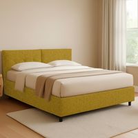 Halbbreites Bett Leeds, Abnehmbarer Bezug, Gelb